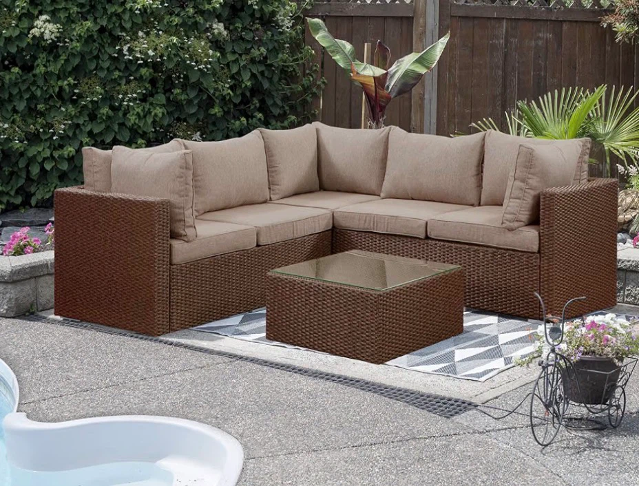 Wicker Patio Sectional Set