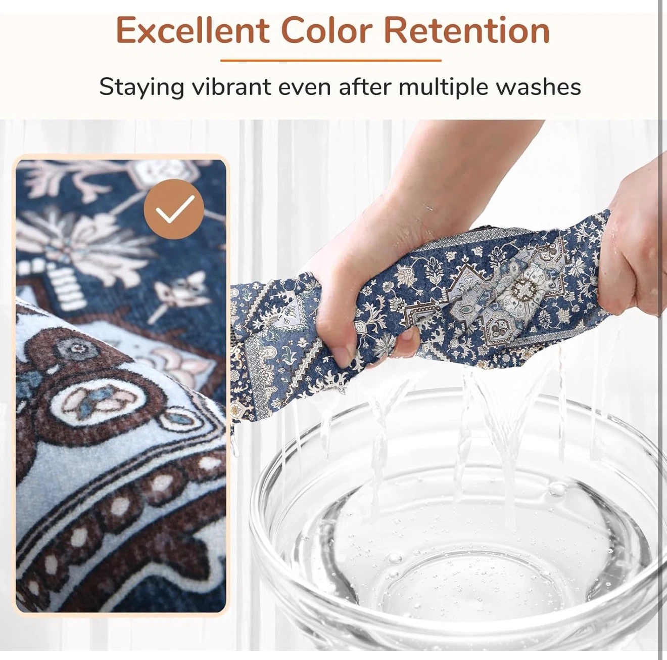 Blue Faux Cashmere Traditional Pattern Area Rug - photo 5