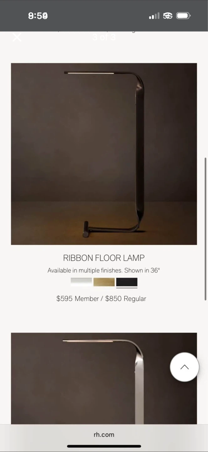 Restoration Hardware Ribbon Floor Lamp