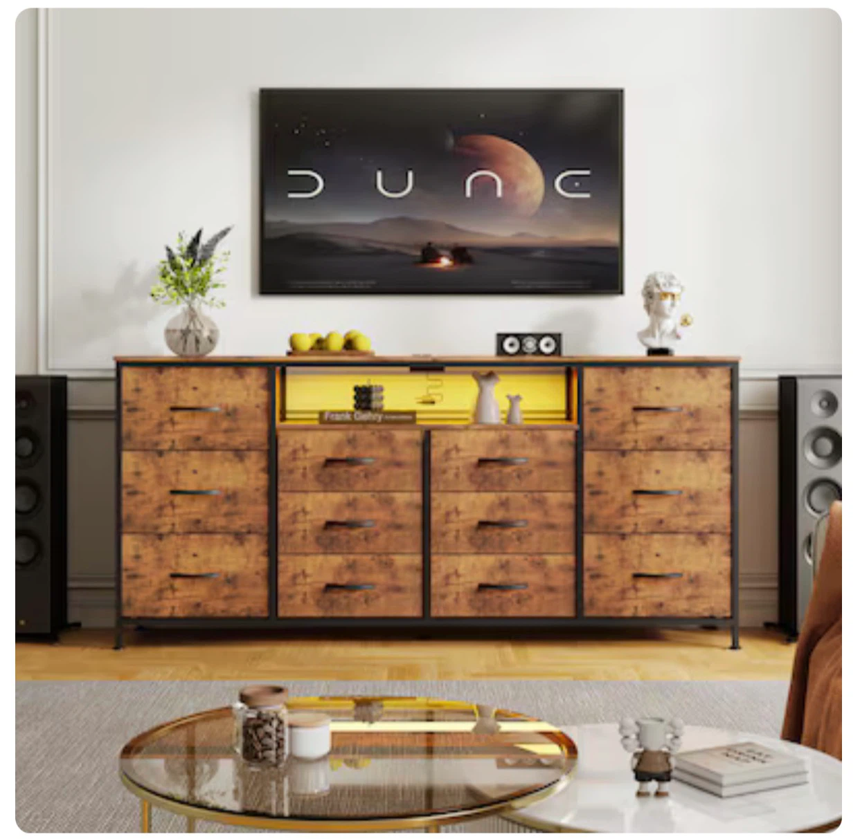 12-Drawer Storage Dresser and TV Stand 9FC
