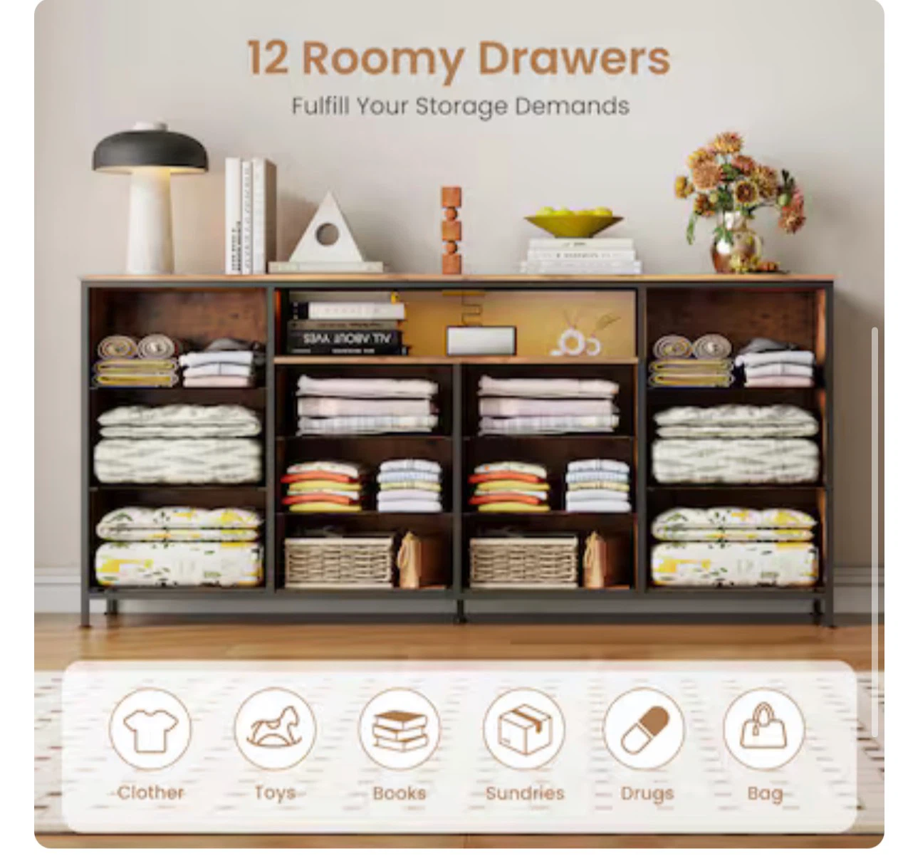 12-Drawer Storage Dresser and TV Stand 9FC - photo 4