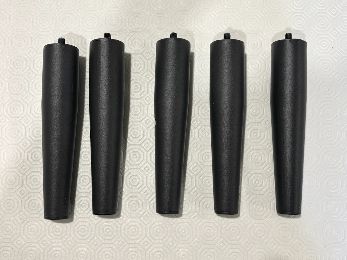 Set of 5 Black Furniture Legs