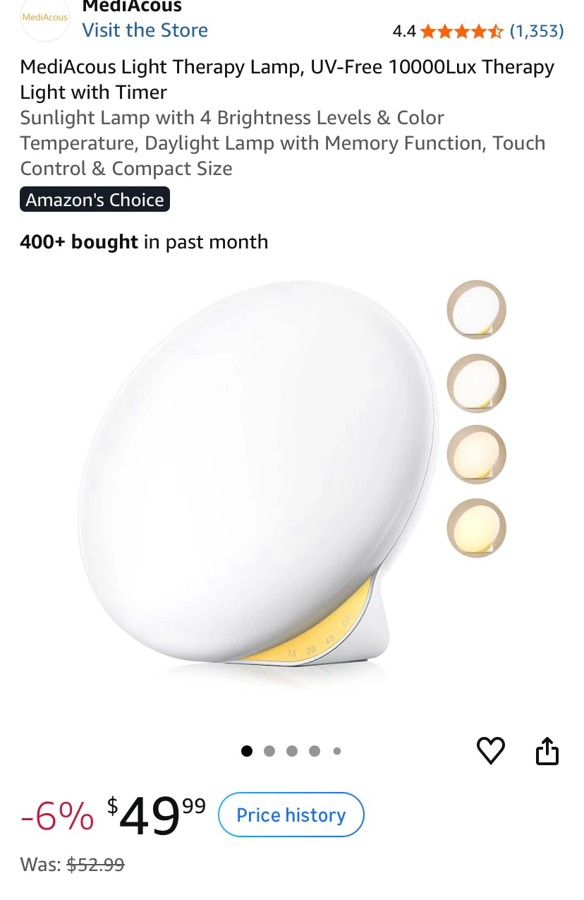 MediAcous Light Therapy Lamp