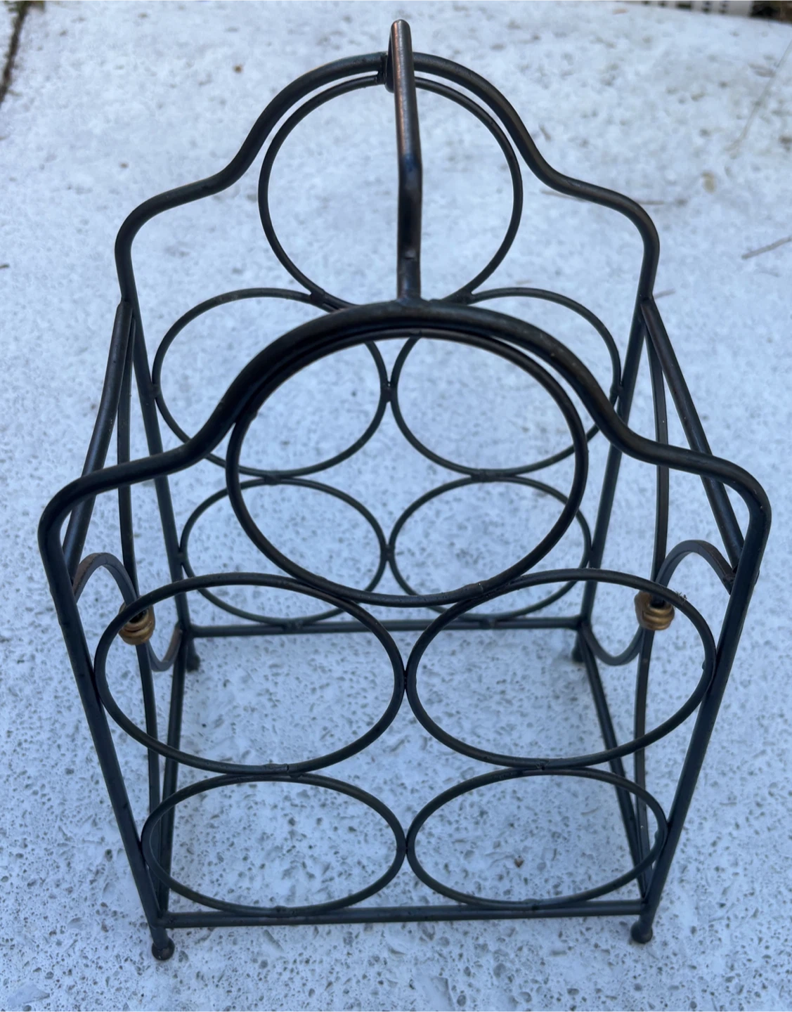 Vintage Metal Wine Bottle Rack - photo 2