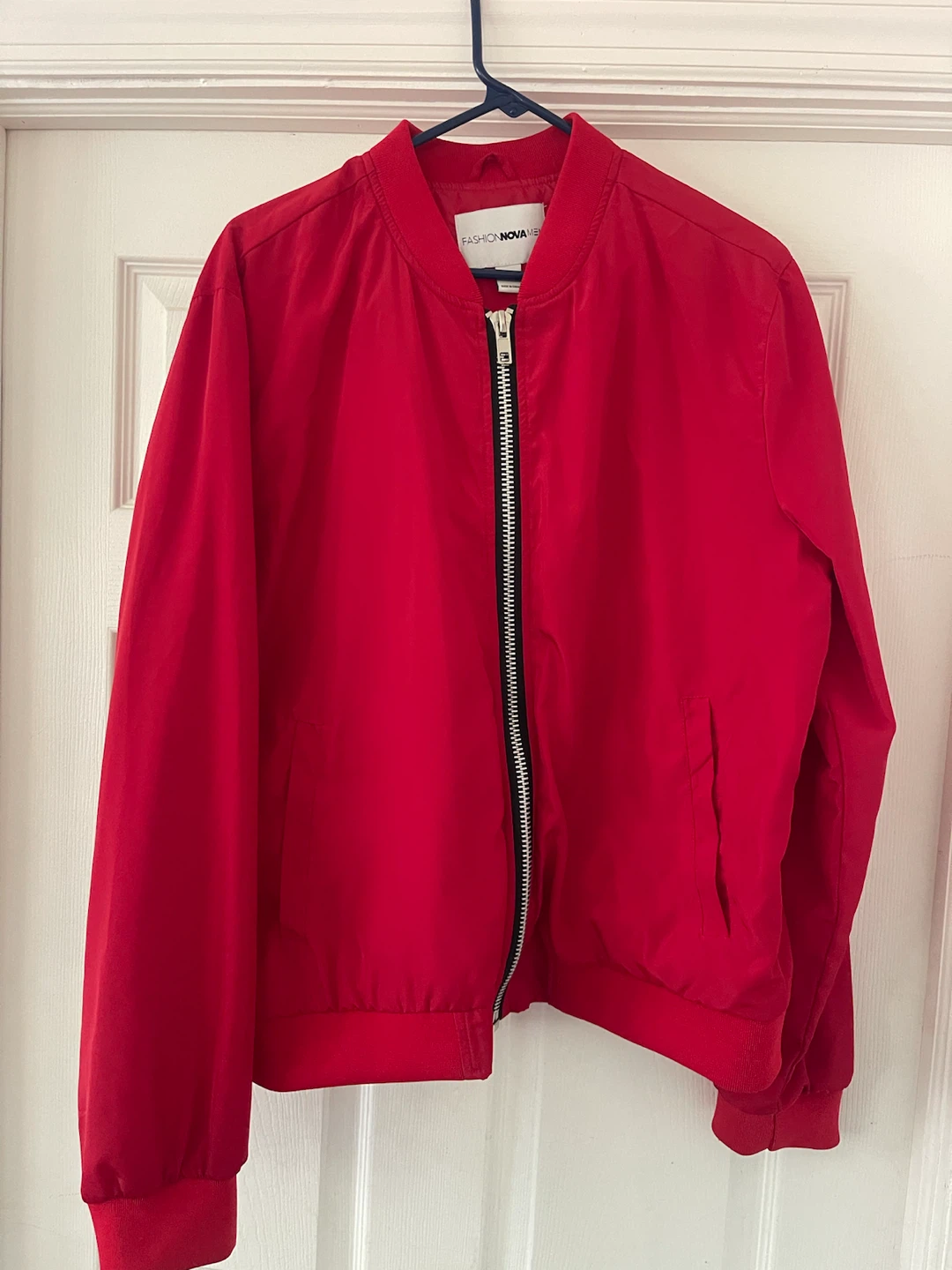 Fashion Nova Men Red Bomber Jacket