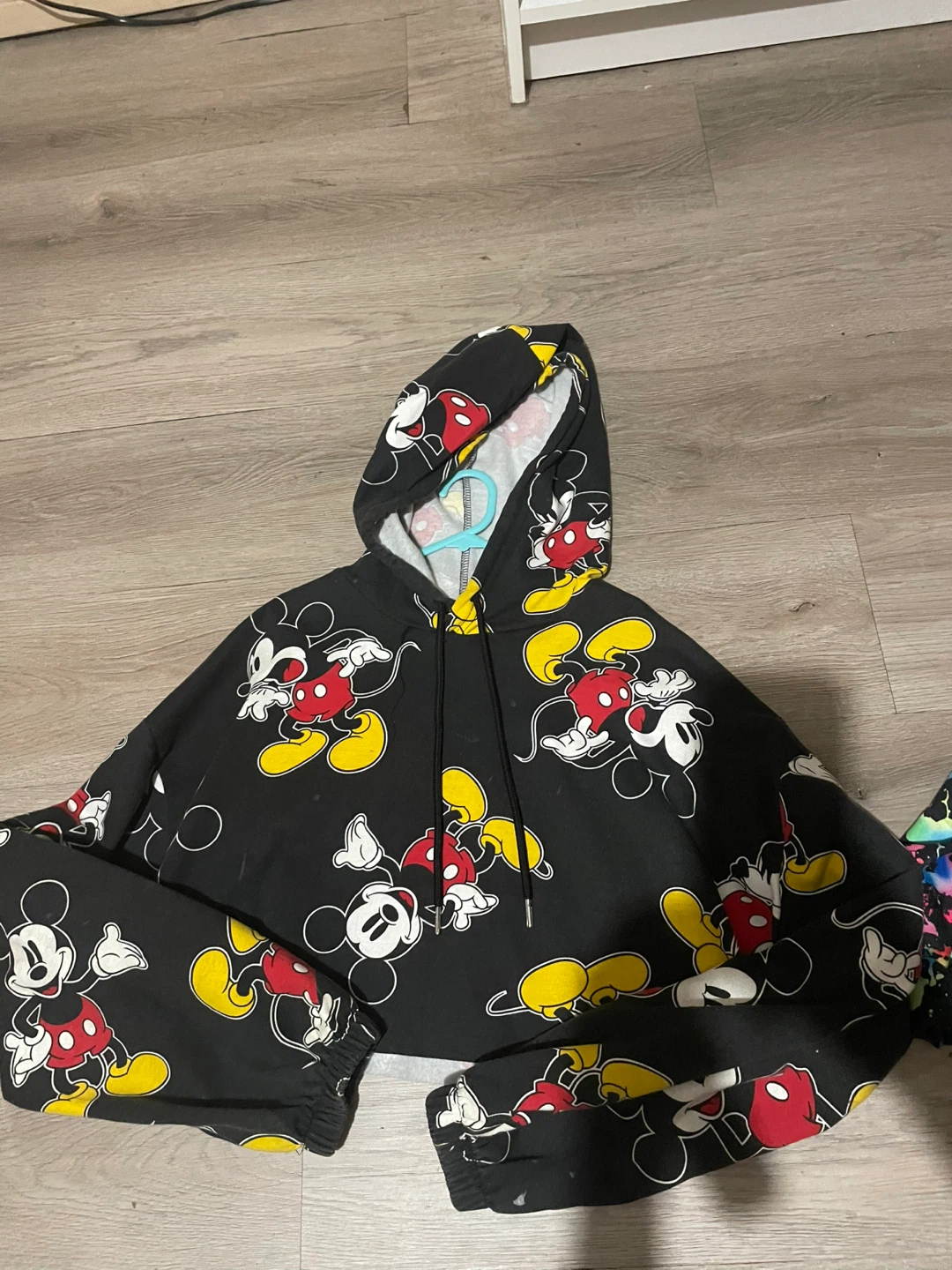 Mickey Mouse Black Crop Hoodie