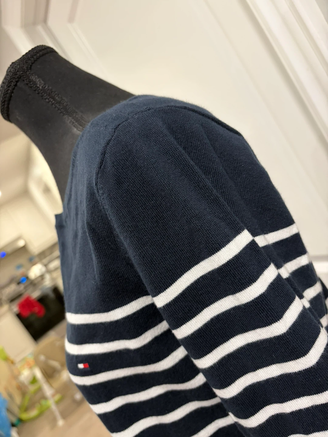 Tommy Hilfiger Striped Sweater – Size M - Navy Blue