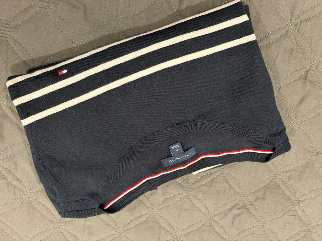 Tommy Hilfiger Striped Sweater – Size M - Navy Blue - photo 3