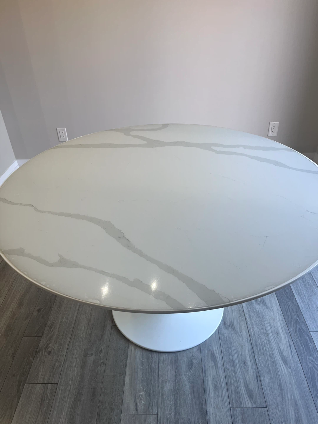 Round White Marble-Dining Table - photo 2