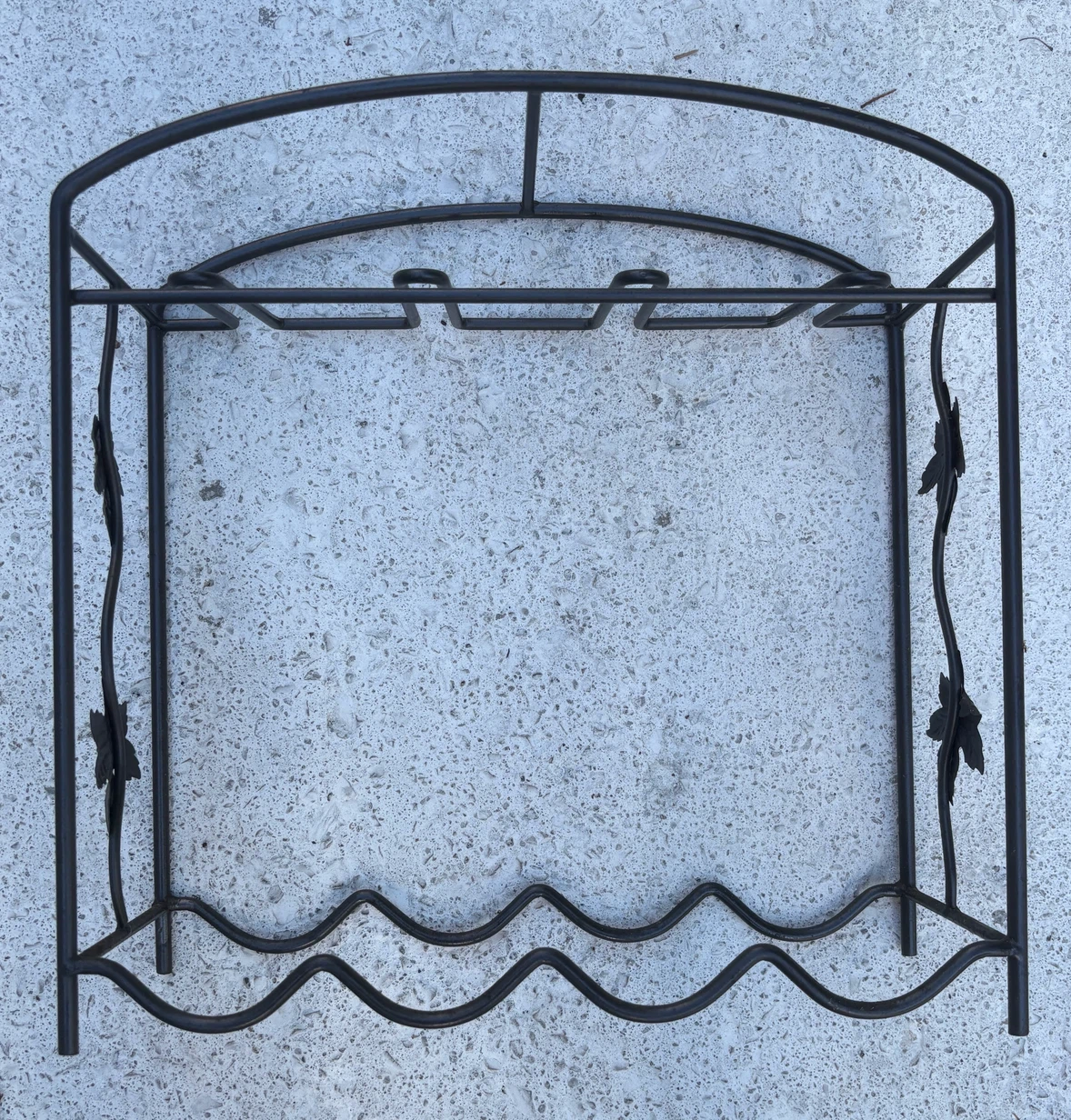 Vintage Metal Wine Rack with Stemware Holder - photo 2