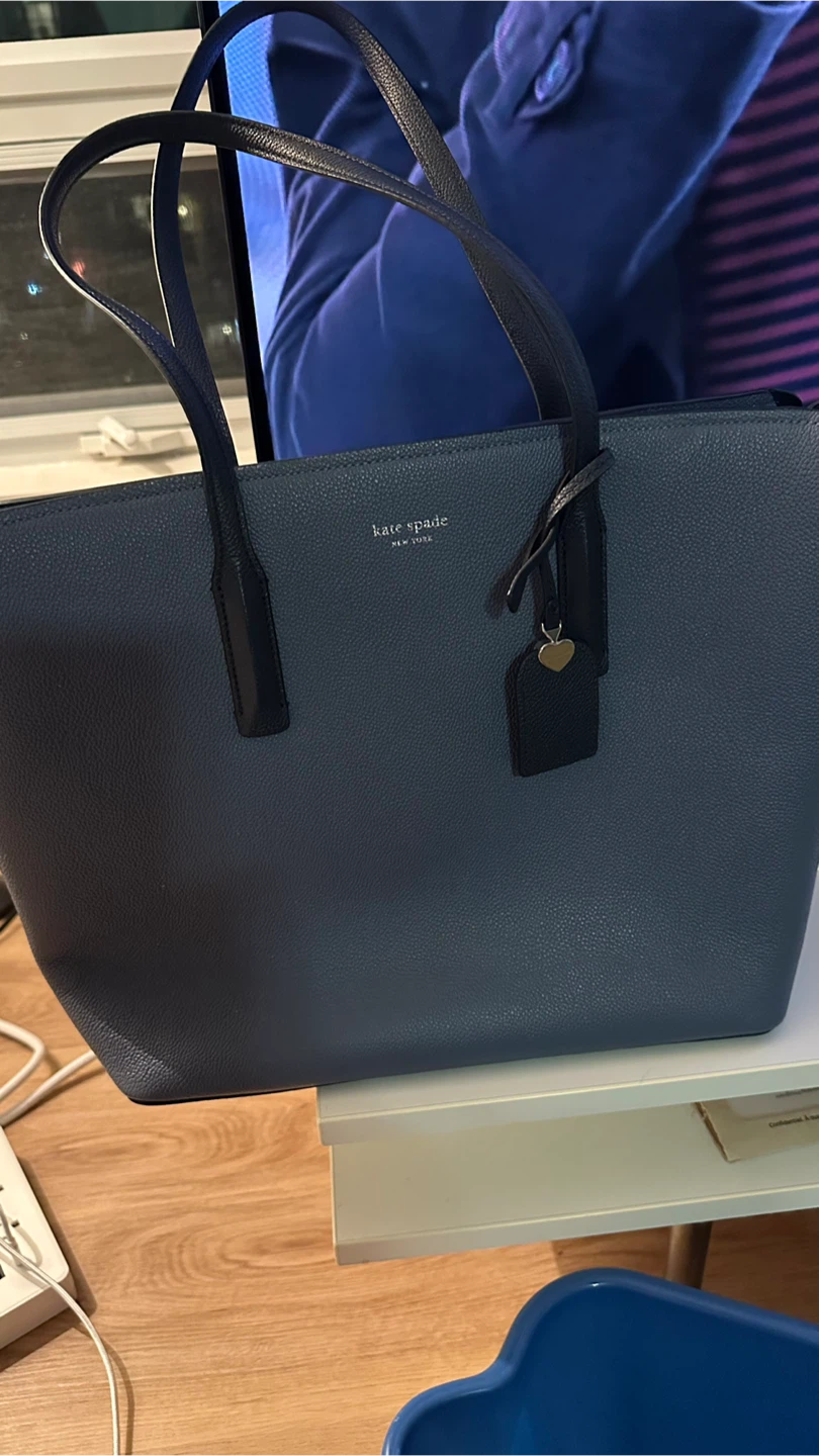 Kate Spade Blue Leather Tote Bag