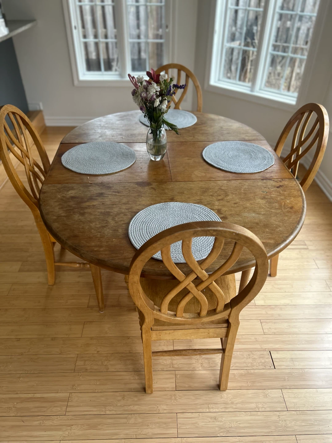 Solid Wood Dining Table and 4 Chairs
