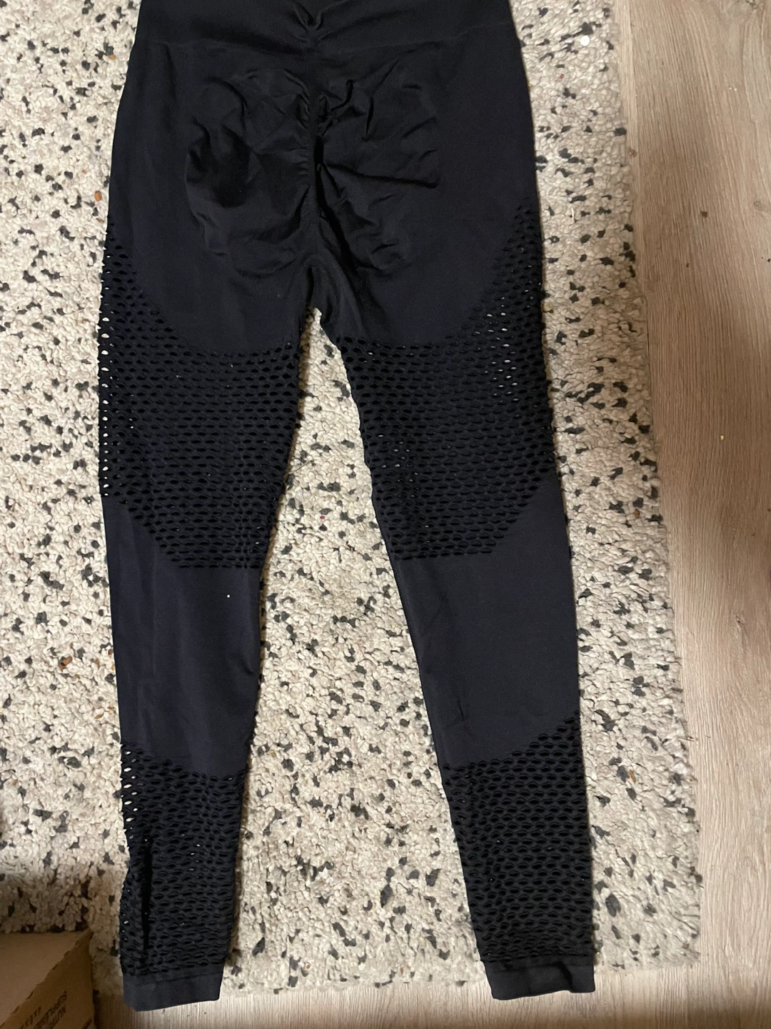 Black Ruched High-Waisted Leggings