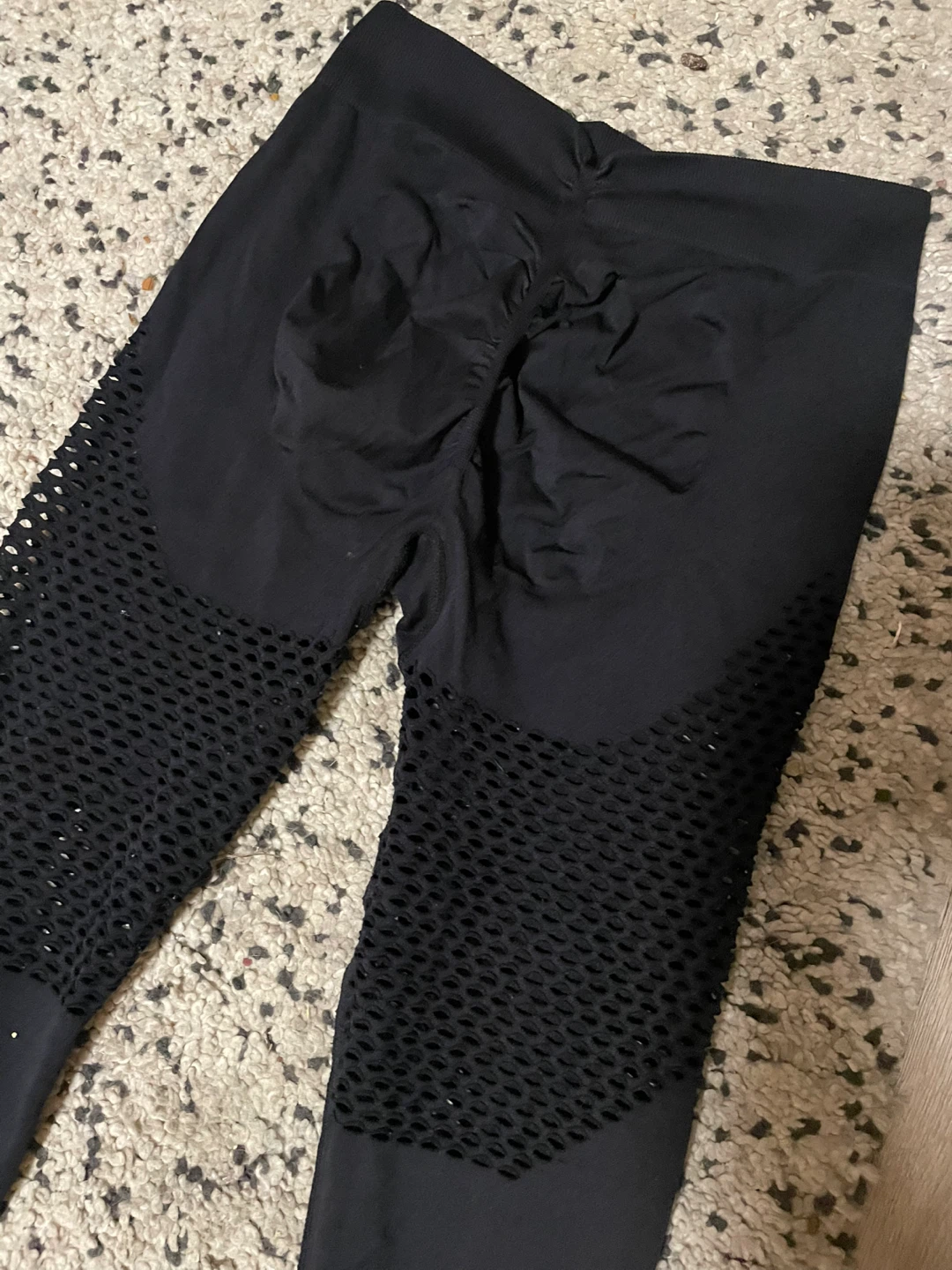 Black Ruched High-Waisted Leggings - photo 2