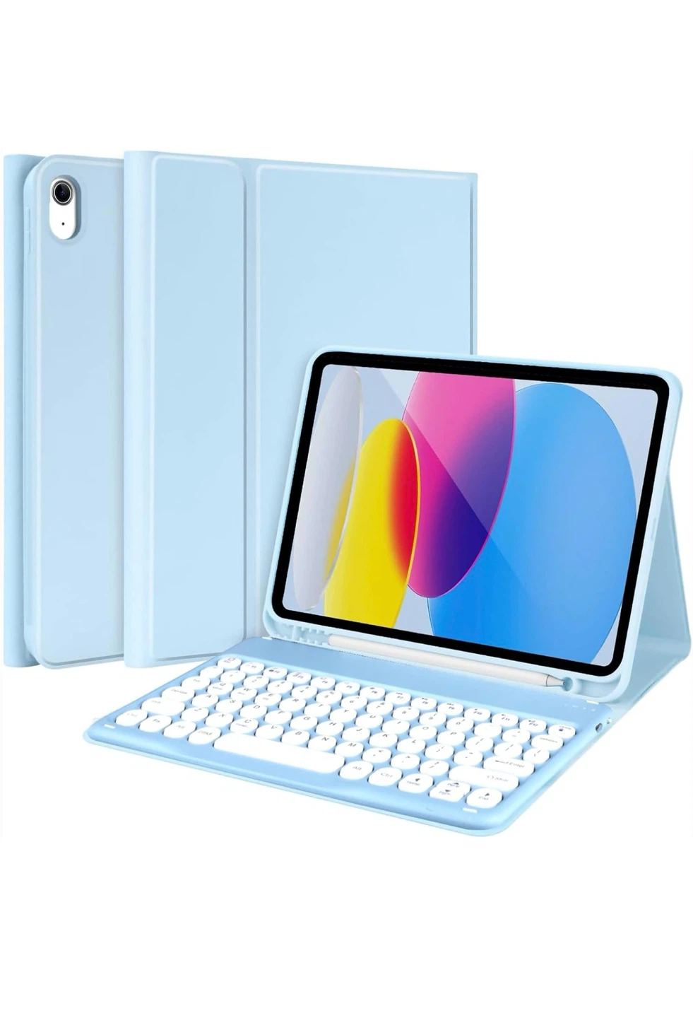 BNIB Light Blue Wireless Keyboard Case for iPad 10th Gen