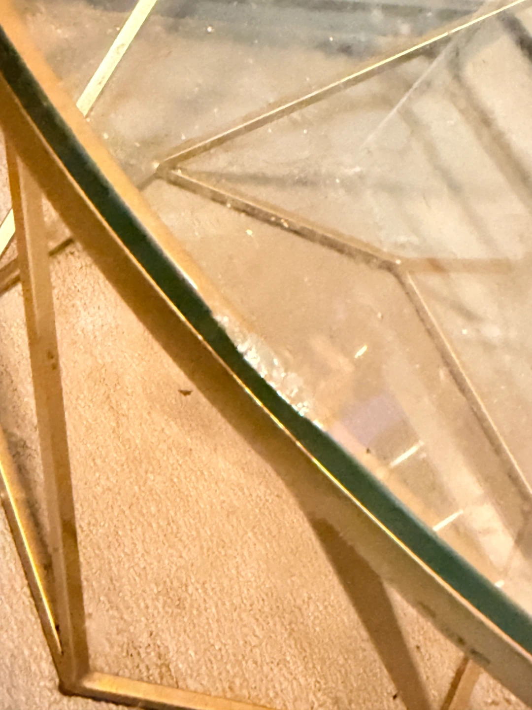 Gold and Glass Round Coffee Table - photo 5
