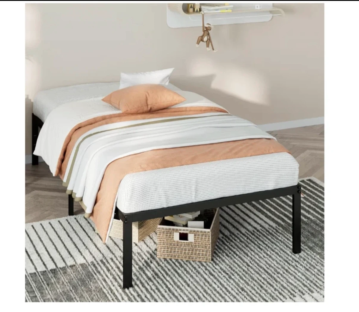 Black Metal Twin Bed Frame, $40