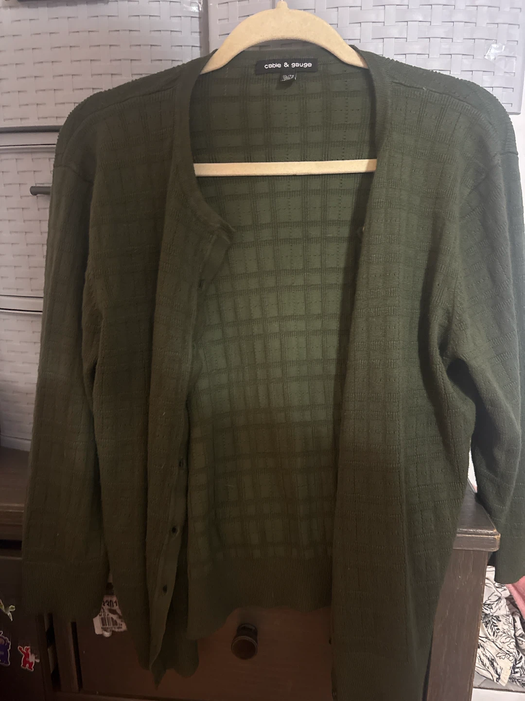 Cable & Gauge Olive Green Cardigan