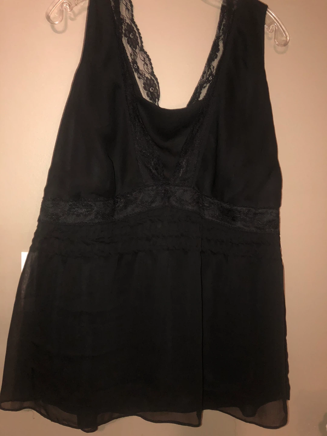 Black Lace Trim Sleeveless Top & Studded Black Choker Necklace - photo 3