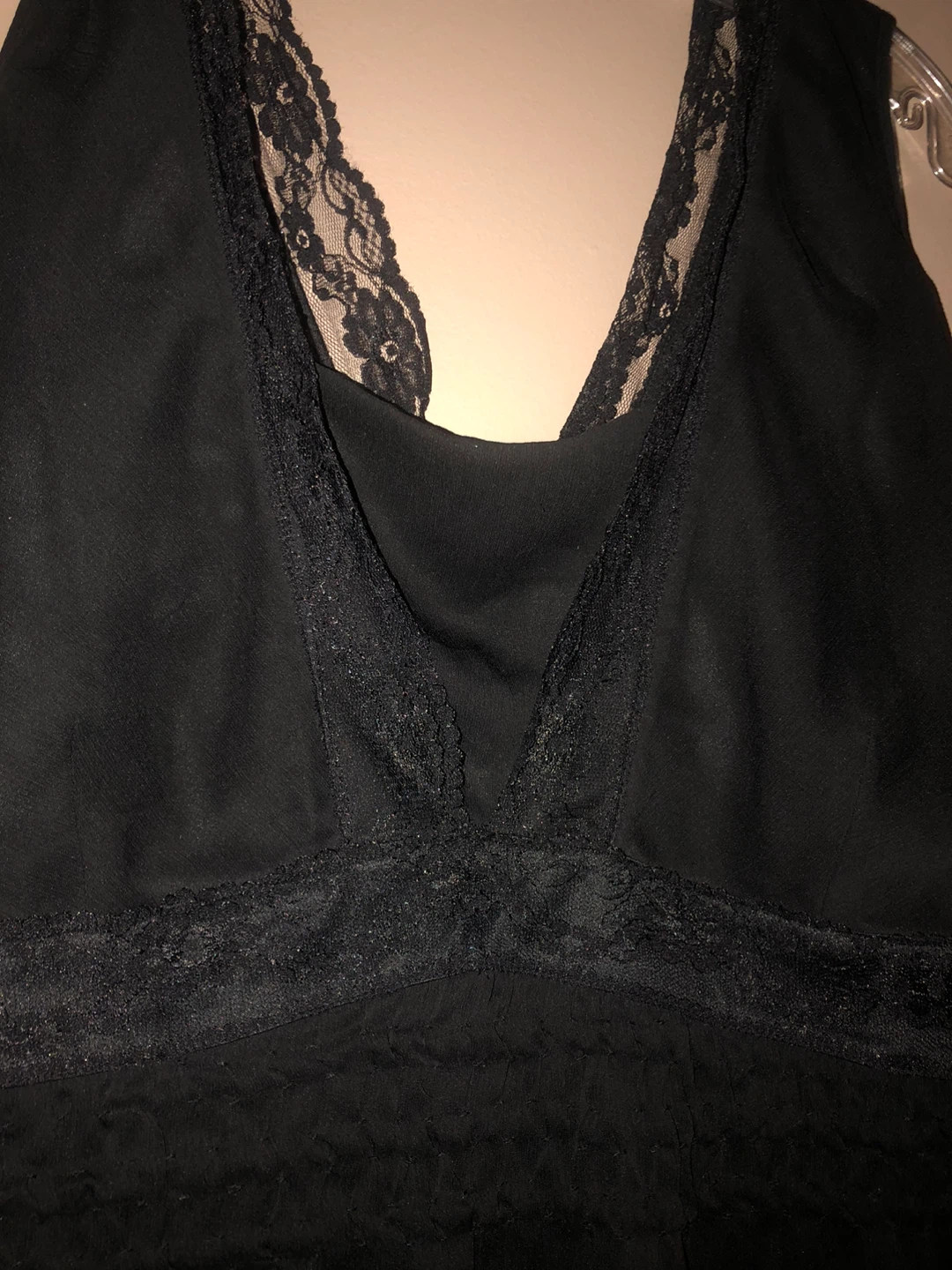 Black Lace Trim Sleeveless Top & Studded Black Choker Necklace - photo 2
