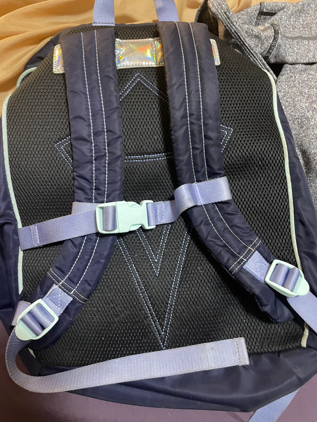 Navy Blue Backpack with Pastel Accents - photo 2
