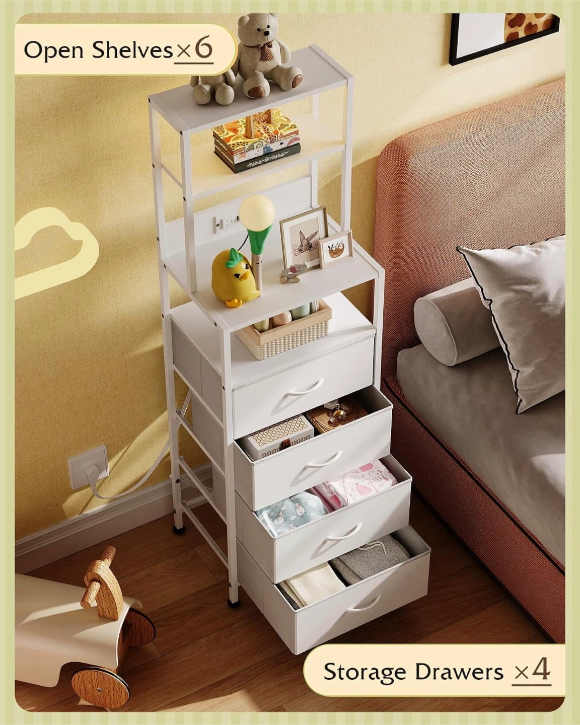 White nightstand with drawers - photo 4