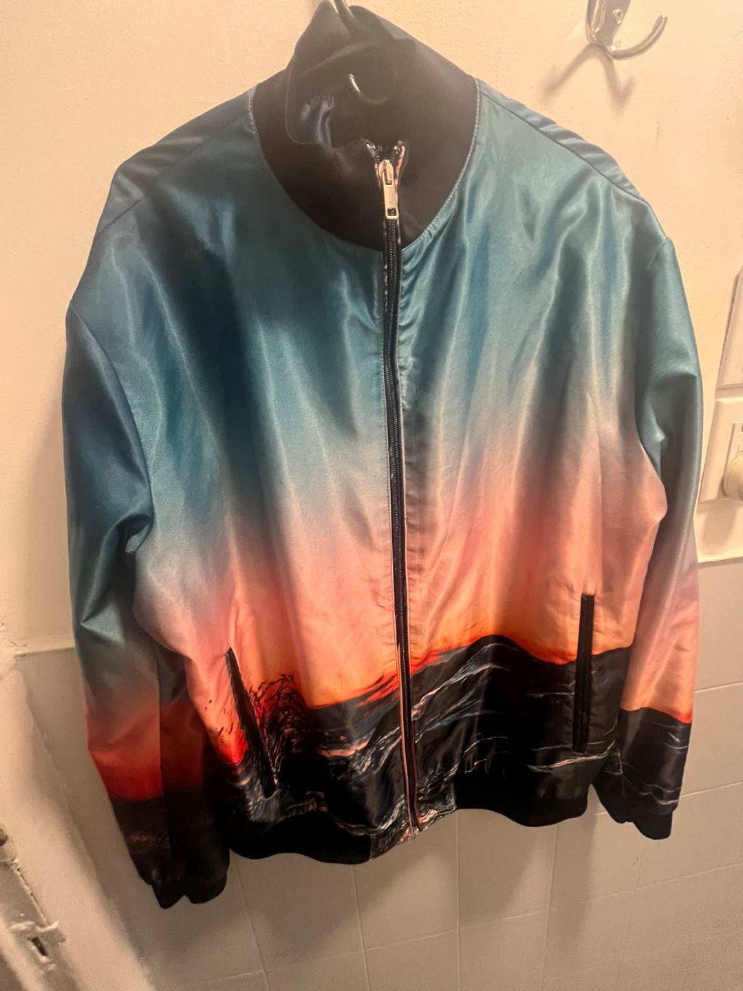 Zara sunset print bomber jacket