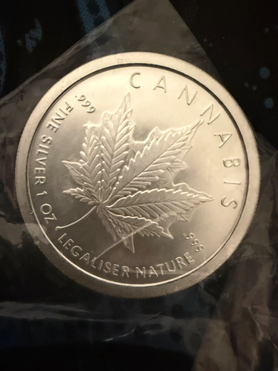 Silver Shield Cannabis 1 Troy Ounce Silver Round