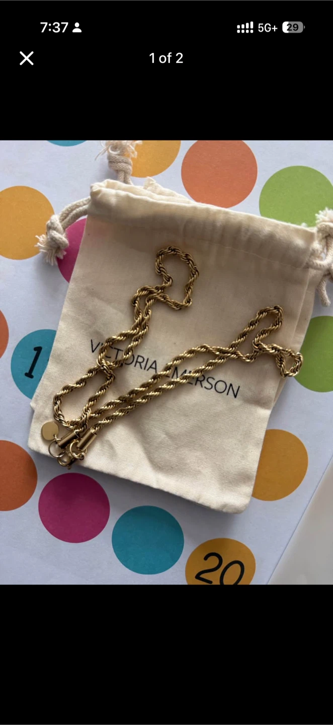 Victoria Emerson Gold-Tone Rope Chain Necklace