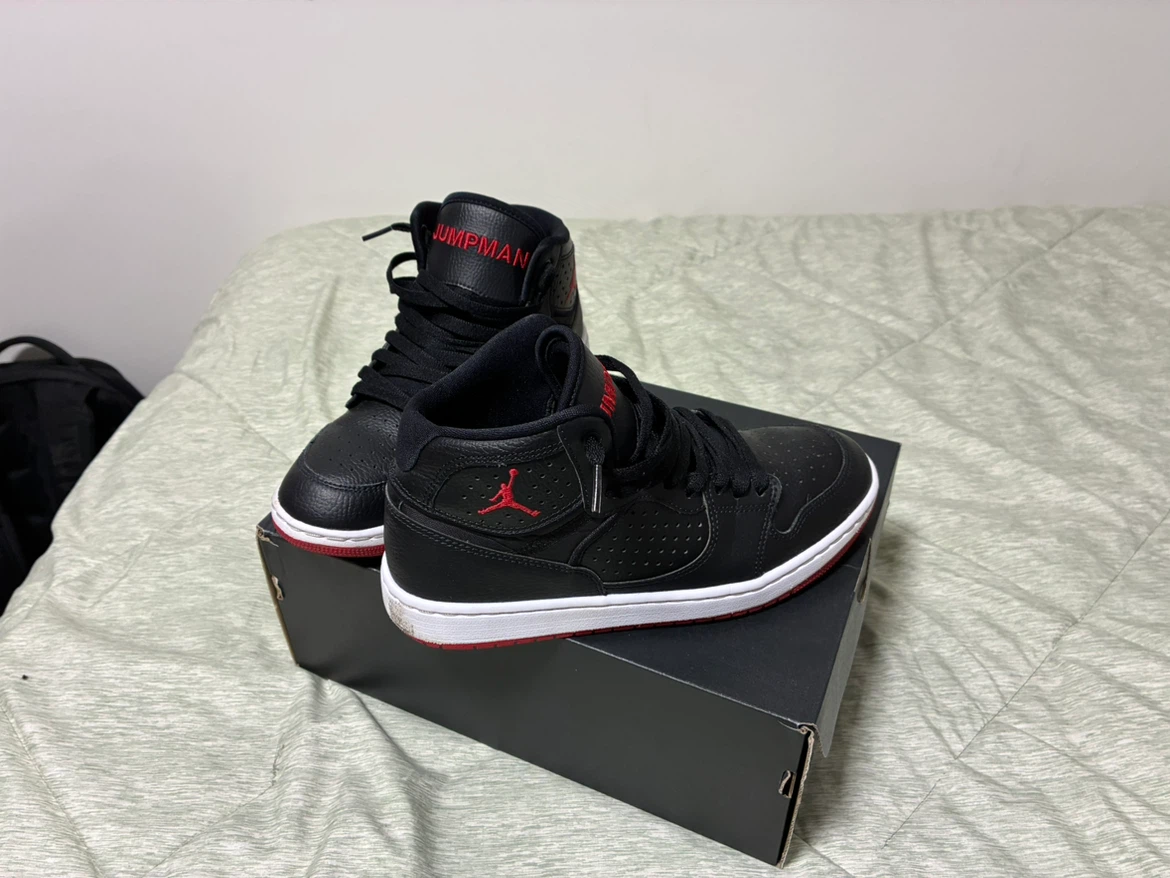 Jordan Access Black and Gym Red Shoes Size 7 - photo 3