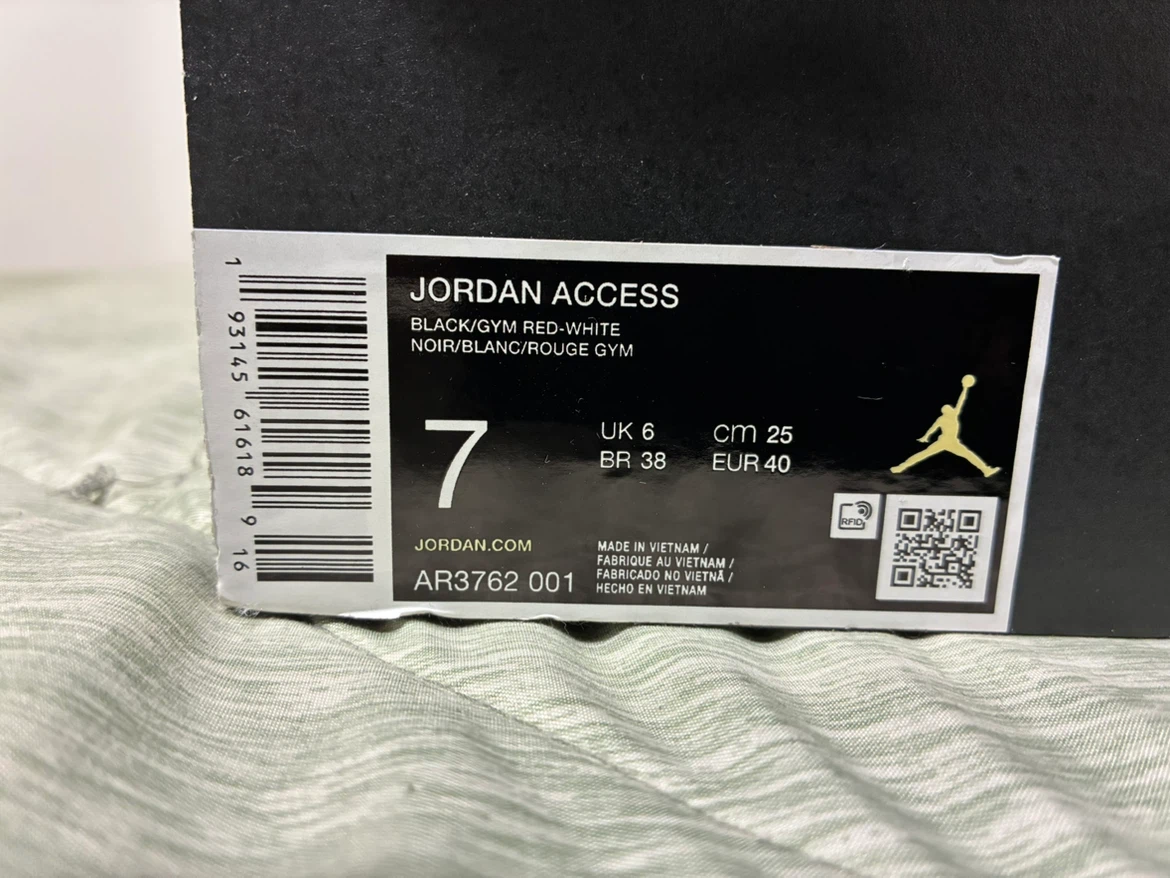 Jordan Access Black and Gym Red Shoes Size 7 - photo 5