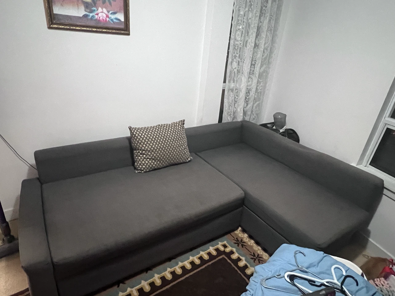 Dark Grey Sectional Sofa bed with Storage - photo 2