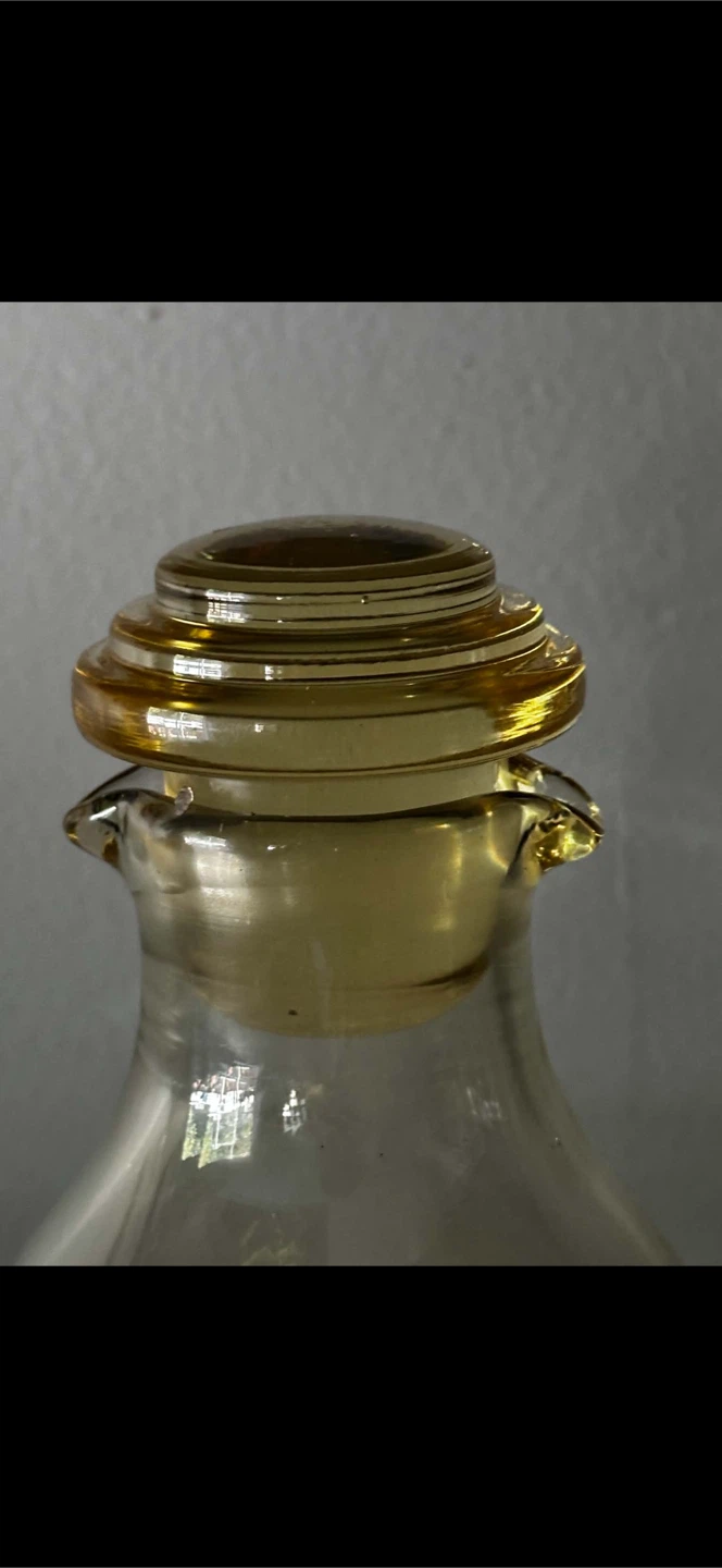 Vintage Czech Art Deco Hand Painted Rooster Decanter Glass Set - photo 4