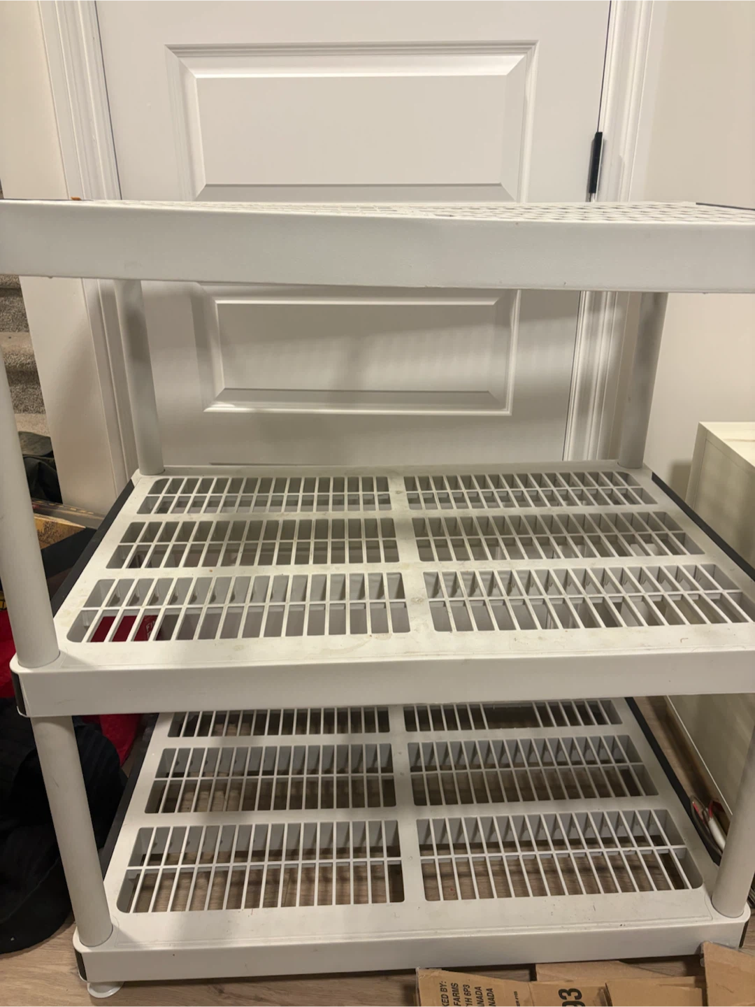 White 3-Tier Plastic Utility Shelving Unit - photo 2