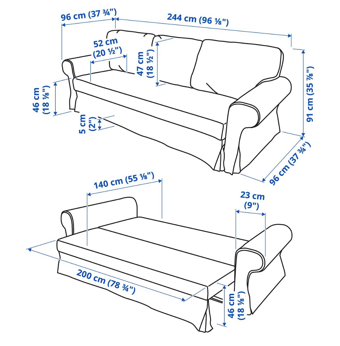 IKEA Ektorp 3-Seat Sofa Bed - photo 5
