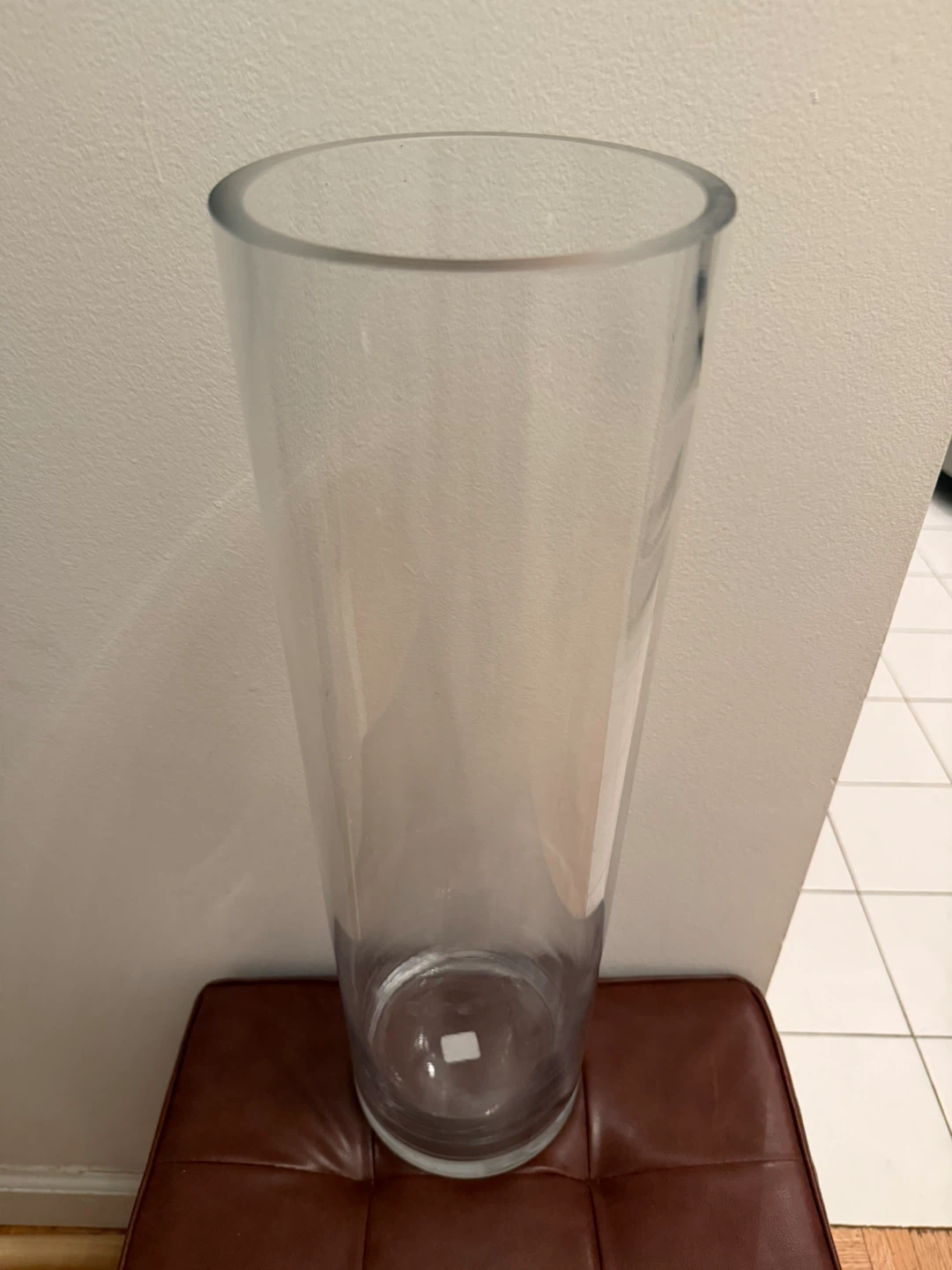 CB2 Clear Glass Cylinder Vase 19.5 Inches