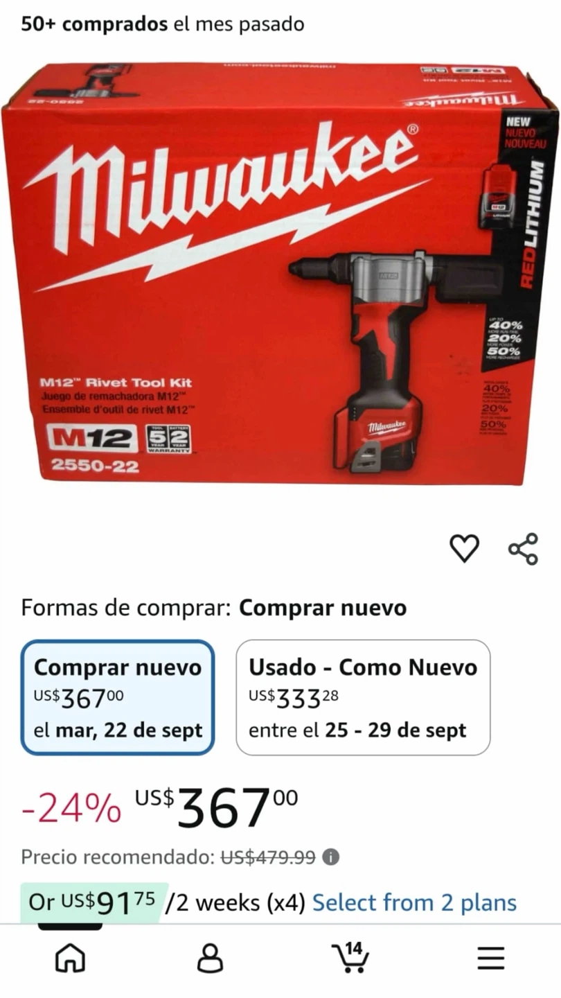 Milwaukee M12 Rivet Tool 2550-20 - photo 2