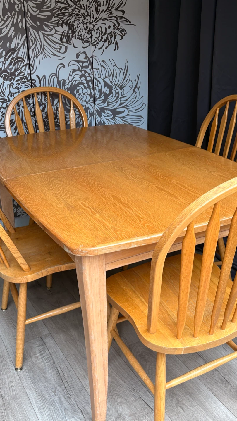 Oak Dining Table with 4 Chairs - photo 2