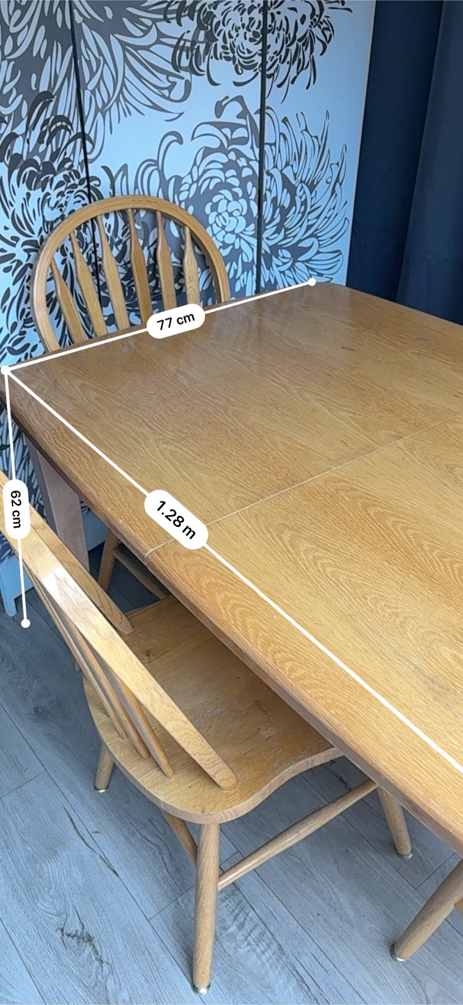 Oak Dining Table with 4 Chairs - photo 3