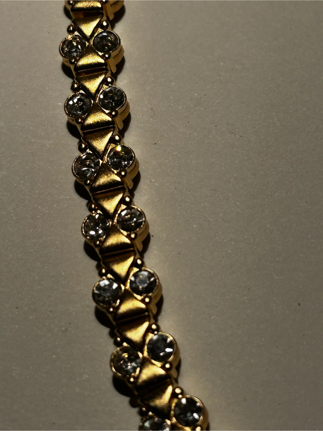 Vintage D'Orlan 22k Plated Gold Rhinestone Tennis Necklace - photo 3