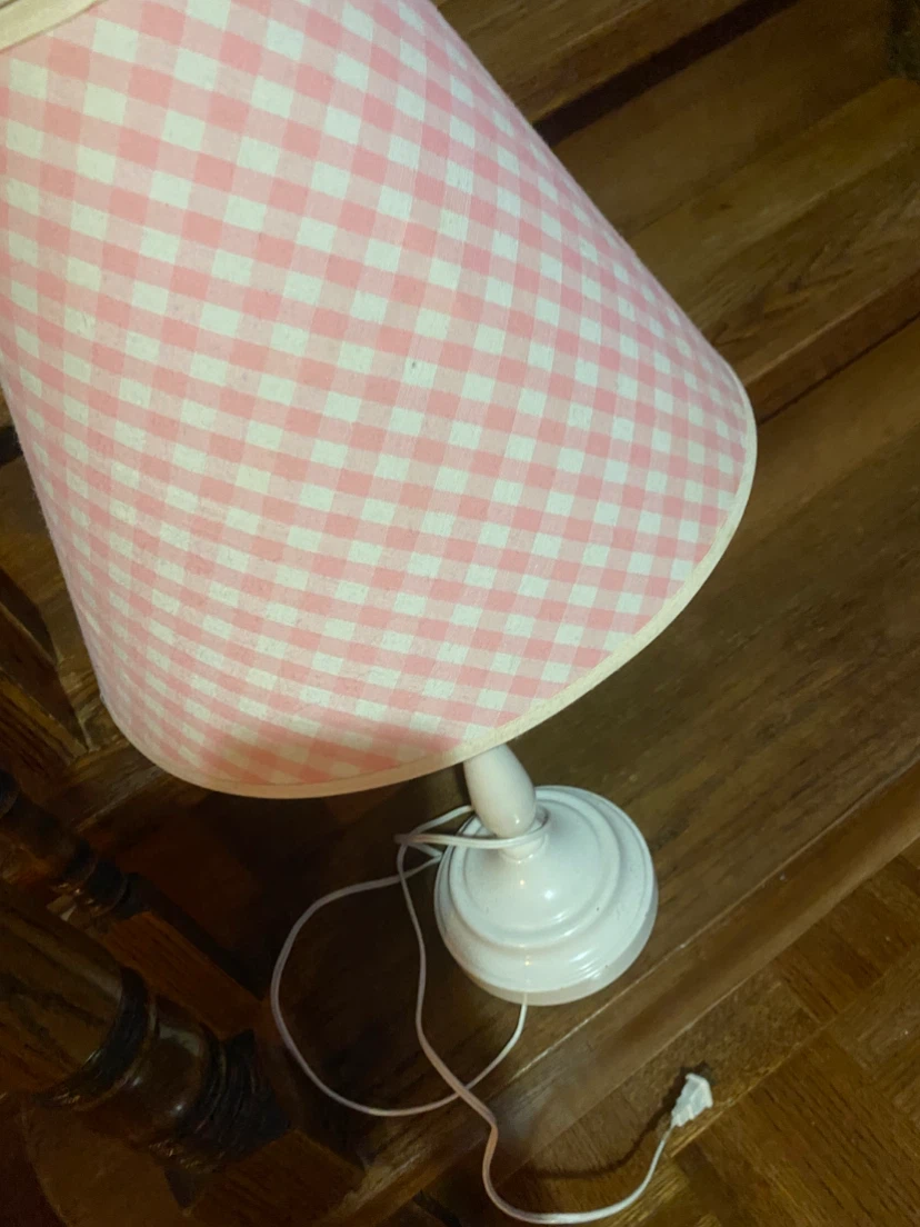 Pink Gingham Table Lamp - photo 3