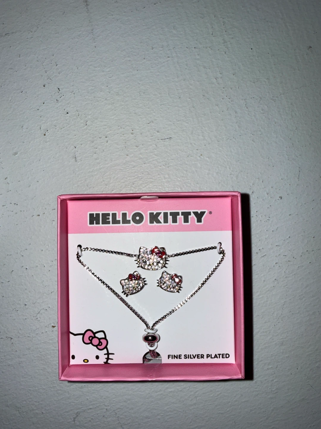 Hello Kitty Fine Silver Plated Necklace and Earring Set - photo 2