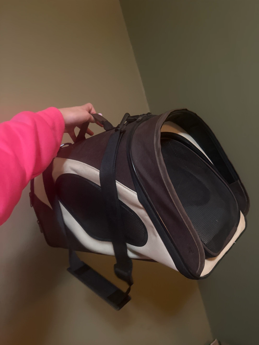 Brown and Beige Pet Carrier