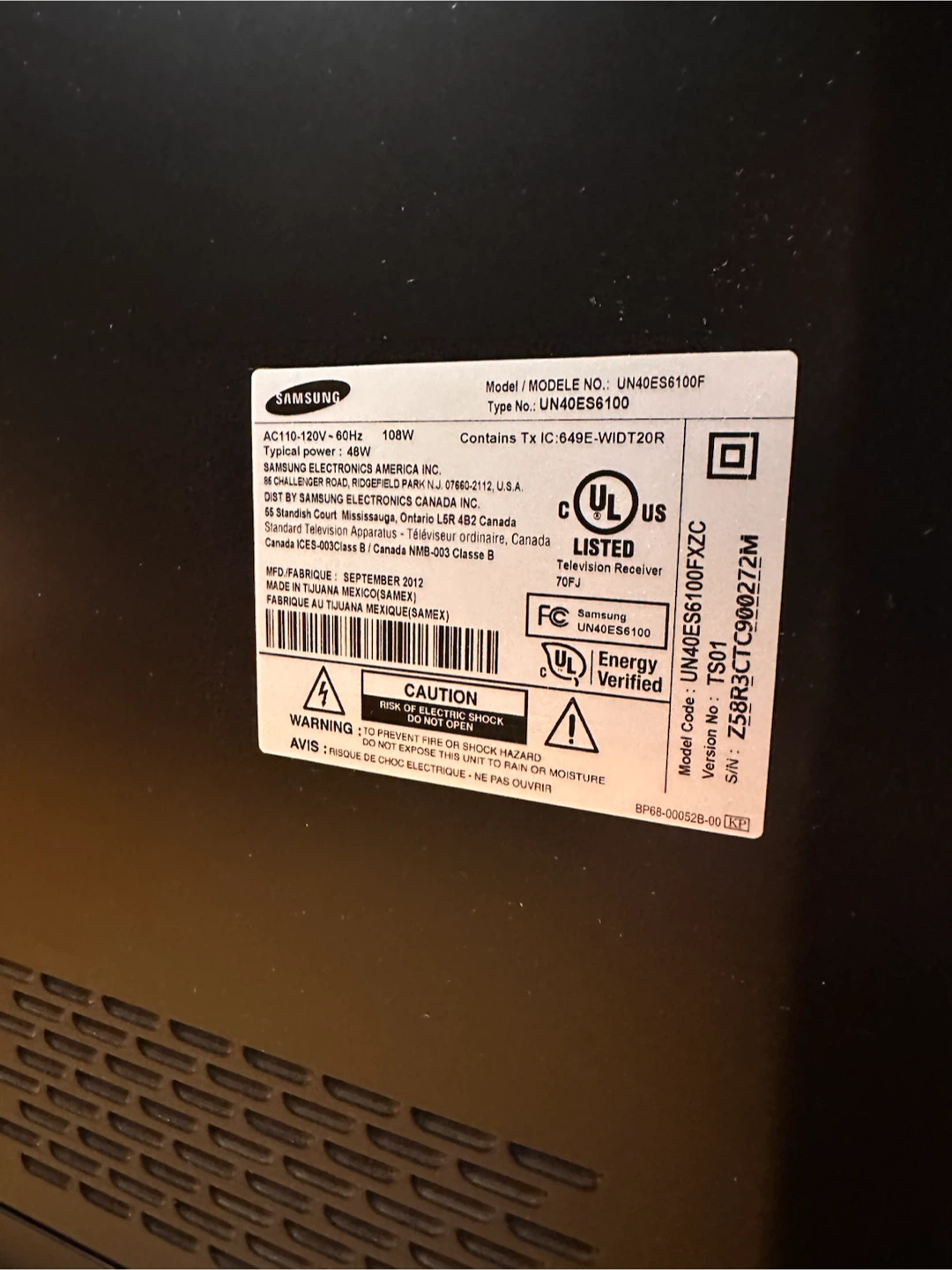 Samsung 40 inch LED TV UN40ES6100 - photo 3