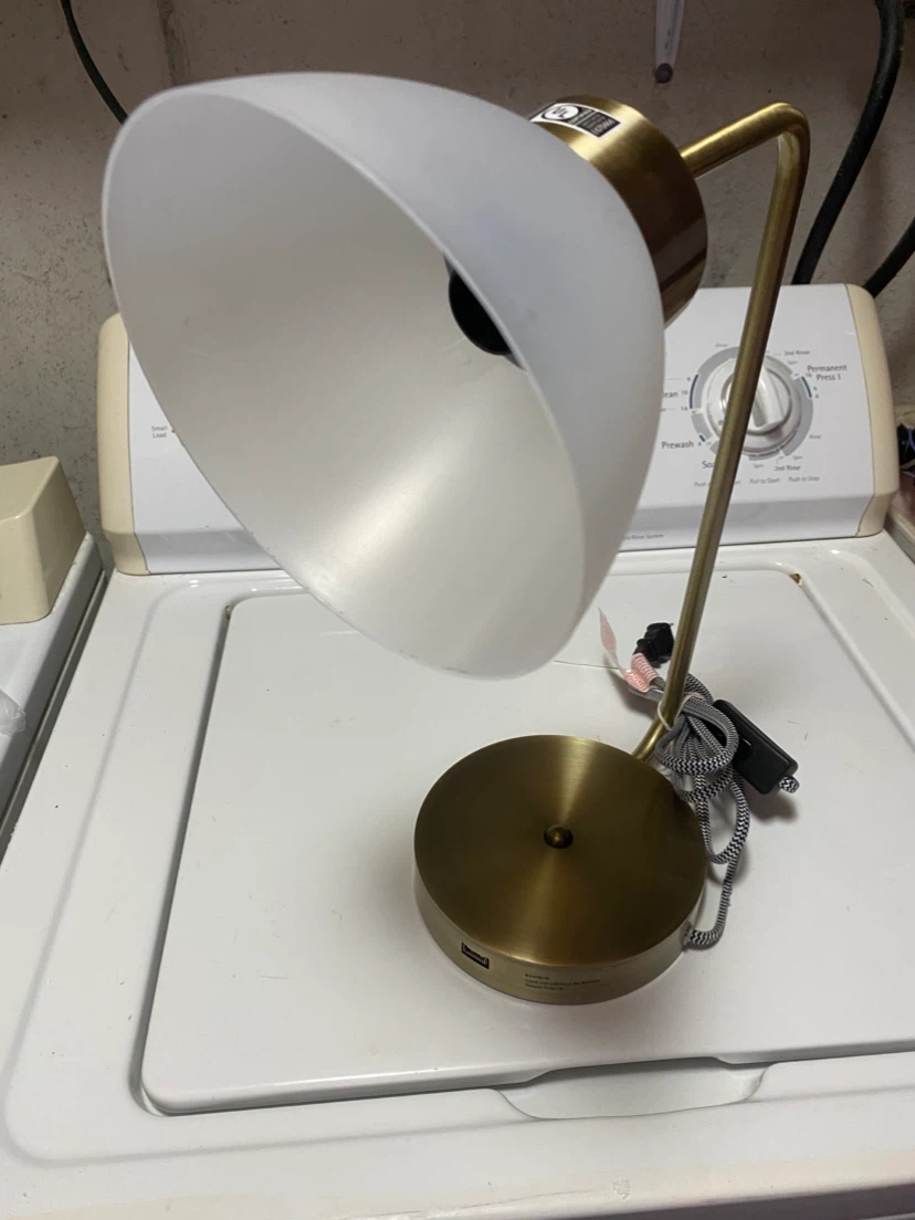 Brushed Brass Desk Lamp with USB Port