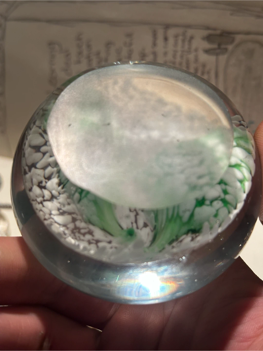 Ladybug art glass paperweight - photo 3
