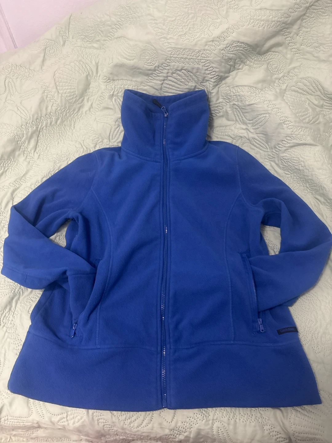 Women Calvin K Performance Blue Fleece Jacket