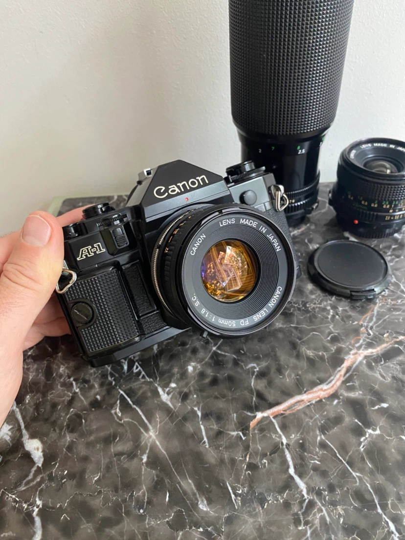 Vintage Canon A-1 Film Camera Bundle