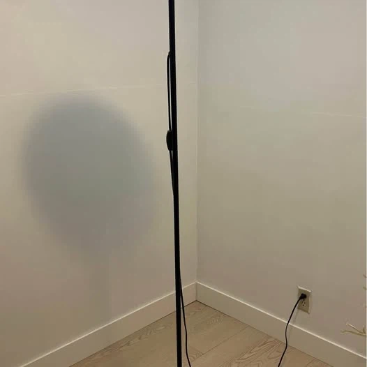 Modern Black Torchiere Floor Lamp – Frosted Glass Shade