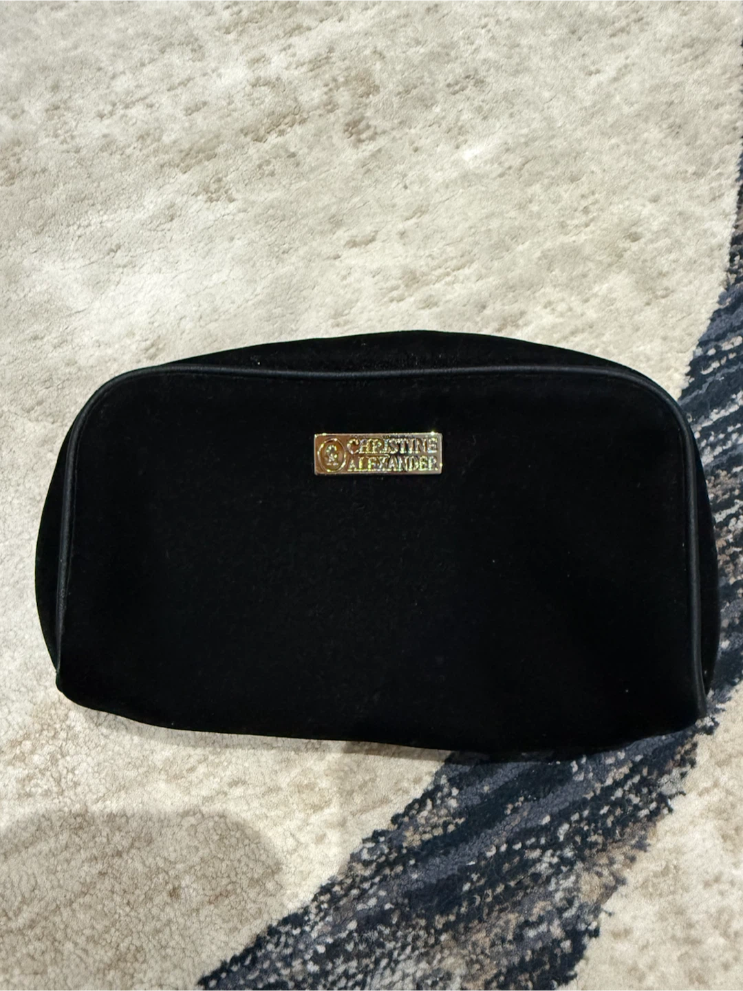 Christine Alexander Black Velvet Makeup Bag